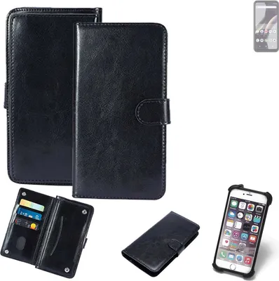 Produktbild von K-S-Trade 360° Hülle kompatibel mit BLU G33 schwarz Kunstleder Case BookCase WalletCase Kunstlederederhülle Handyhülle, Rundumschutz Bumper (1x)