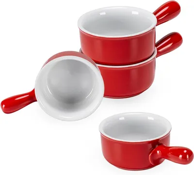 Produktbild von Suppenschüssel mit Henkel 400 ml, 4er-Set, Keramik, für Suppe