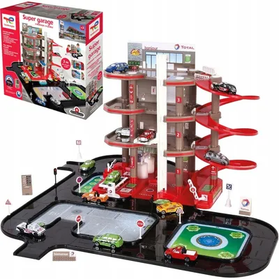 Produktbild von Mochtoys Großer 4-Ebenen Parkhaus Spielzeugauto Garage