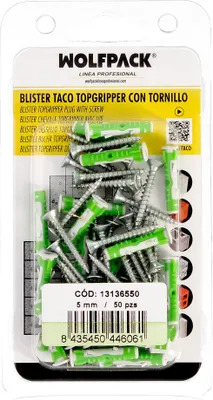 Image de Blister Set de bouchons Topgripper en bimatériau avec vis Ø 5 mm. 50 pièces