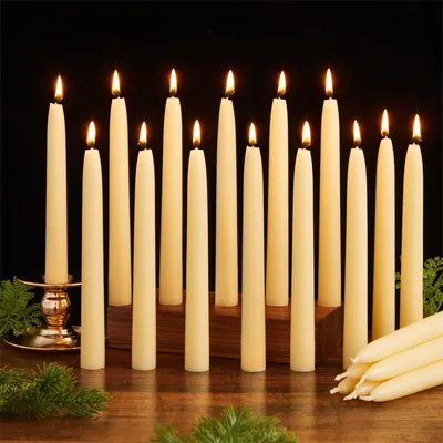 Immagine prodotto di Candele di cera d'api bianca - Set da 20 - Antigocciolanti, 100% naturali