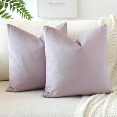 Productafbeelding van Set van 2 Fluwelen Kussenhoezen 50 x 50 cm in Roze-Paars
