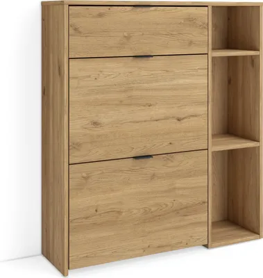 Produktbild von Schuhregal, Schuhschrank, 90x27x102cm, 10 Paar Schuhe, Schuh Organizer, Eiche