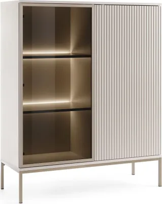 Produktbild von Selsey Tosena - Vitrine 2-türig mit LED - Greige