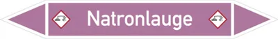Produktbild von Dreifke® Rohrleitungsetikett, Natronlauge | Folie selbstklebend | 270x37 mm, ...