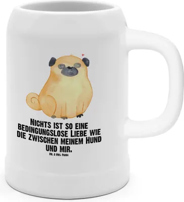 Produktbild von Mr. & Mrs. Panda Bier Seidel Mops - Weiß - Geschenk, Humpen, Sprüche, Pure Liebe, Steinkrug, Hund, Krug, Knuffig