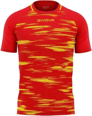 Produktbild von Sport-T-Shirt Givova Pixel Rot-Gelb Rot - M