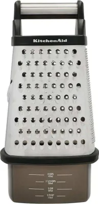 Produktbild von KitchenAid Vierkantreibe, 4-seitige Käsereibe aus Edelstahl mit Hobel, Reibe und Zesteur