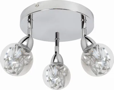 Obrázok produktu pre Stropné okrúhle bodové LED svetlo BOLO - 3x6W, 3000K (teplá biela), chrómované