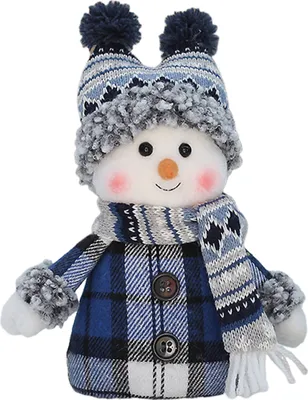 Produktbild von Weihnachtsschneemannpuppe, Plüschtier, ausgestopfte Schneemannfigur, Weihnachtsschmuck für Heimdekoration, Tischdekoration, Kaminparty B