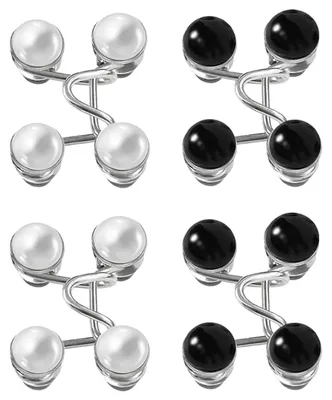 Jeans-Taillenadapter, 4 Sets verstellbare Knöpfe, Perlmutt, Schwarz/Weiß