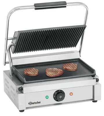 Produktbild von BARTSCHER Panini Kontaktgrill Grillplatte oben gerillt, unten glatt