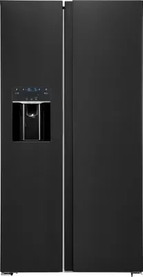 Produktbild von Exquisit Side-by-Side Kühlschrank | 513 l Nutzinhalt, Energieeffizienzklasse E, 39 dB | Wasser- und Eiswürfelspender | SBS520-CF-040E inoxlook-az
