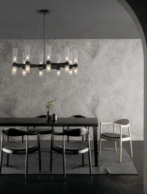 Produktbild von Nova Luce CENTURY Pendelleuchte G9 20-fach Schwarz 210x85cm dimmbar 9006052