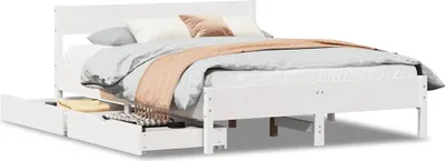 Obrázek produktu pro vidaXL Postel z masivu bez matrace bílá 120x200 cm borovice