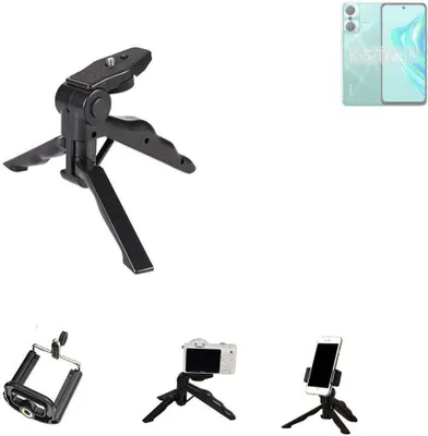 Produktbild von K-S-Trade Stativ Tisch-Ständer Dreibein Handy-Stativ Ständer kompatibel mit Infinix Hot 20 Play Mini-Stativ Smartphone Tripod Handy-Stativ aus
