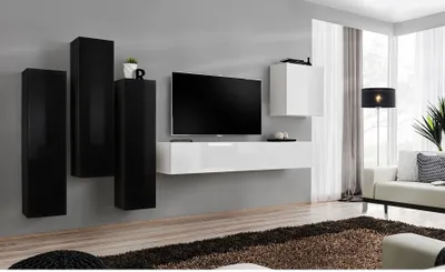 Obrázok produktu pre Stena do obývacej izby RIONATA 3 - čierna / biela