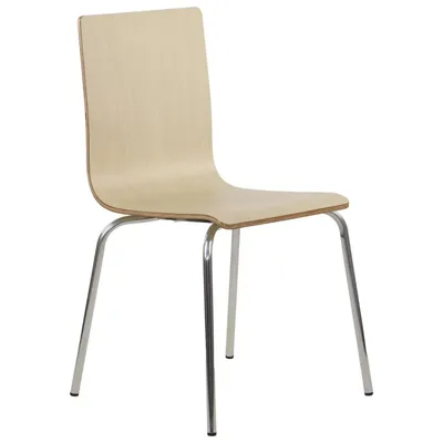 Immagine prodotto di Sedia da conferenza fissa WERDI B, schienale e seduta in compensato laminato, struttura in acciaio inox, faggio