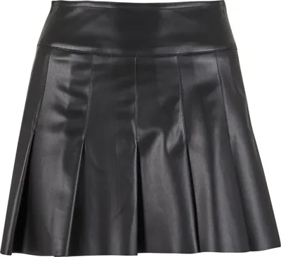 Productafbeelding van Urban Classics, korte rok voor dames, van synthetisch leer, plooirok, zwart, maat L