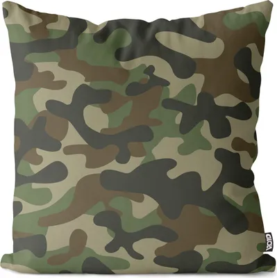 Produktbild von VOID Camouflage Muster Grün Kissenbezug Kissenhülle Sofakissen Kissen Deko Outdoor-Kissen Dekokissen