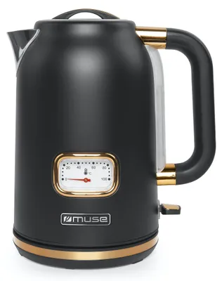 Obrázek produktu pro Muse MS-030 BC, 1,7 l, 2200 W, Černá, Nerezová ocel, Indikátor úrovně vody, Bezkabelový