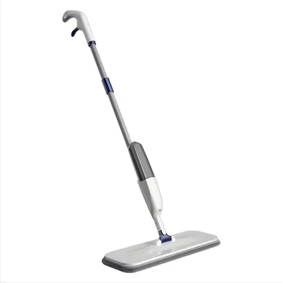 Productafbeelding van Spray-dweilset met 5 herbruikbare microvezel pads – 2-in-1 vloerwisser en bezemset – Wit