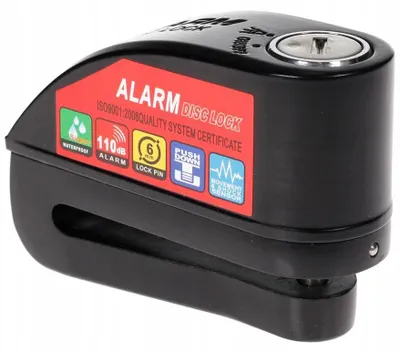 Produktbild von Motorrad Bremsscheibenschloss mit 110dB Alarm, Schwarz