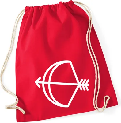 Produktbild von Huuraa Turnbeutel Schütze Sternzeichen Symbol 12 Liter Classic Red Baumwolle Rucksack Geschenkidee
