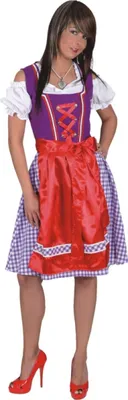 Produktbild von O9638-38 lila-rot Damen Trachtenkleid Bayerndirndl Gr.38