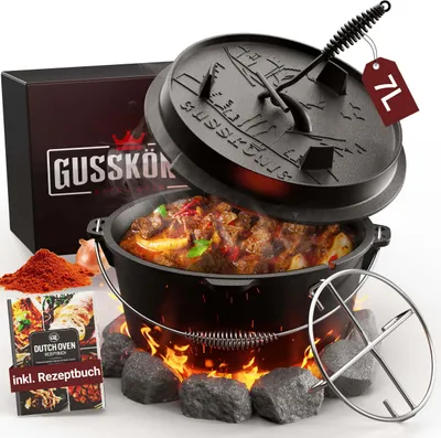Produktbild von Gusskönig Dutch Oven 7 l ohne Füße Deckelheber und Untersetzer