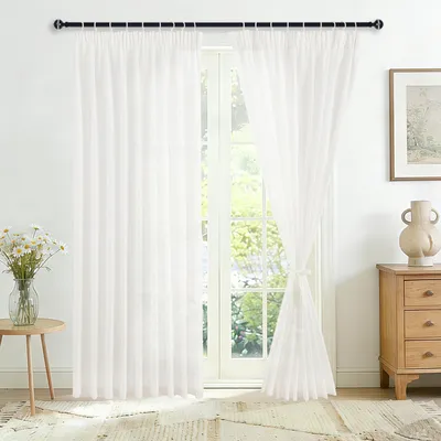 Imagen del producto de Cortinas blancas con volantes: semitransparentes para interiores