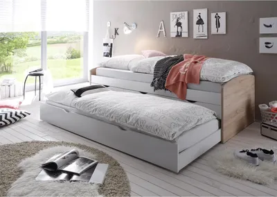 Produktbild von Bett "Georgina I" Sonoma-Eiche / Weiß