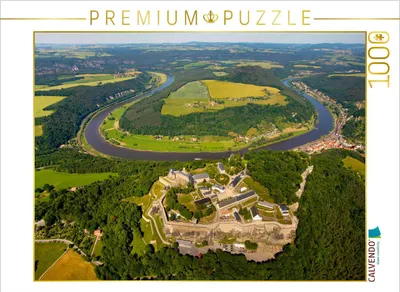 Produktbild von CALVENDO Puzzle Luftbildd Festung Königstein, Elbsandsteingebirge, Sachsen | 1000 Teile Lege-Größe 64x48cm Foto-Puzzle für glückliche Stunden