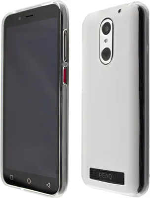 Produktbild von caseroxx Schutz-Hülle TPU-Hülle kompatibel mit PEAQ PSP 400, Gummi Handy Tasche weiß-transparent