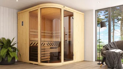 Produktbild von weka Design-Sauna SARA 2 inkl. 9,0 kW OS-Ofenset x B x T x H  x 244 x 194 x 199
