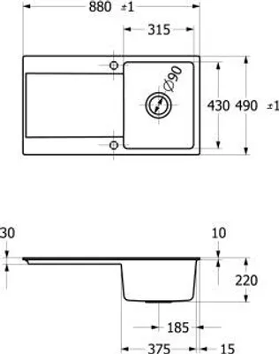 Produktbild von Villeroy & Boch 33350FJ0 SP Siluet 50 flat 880x490mm IB