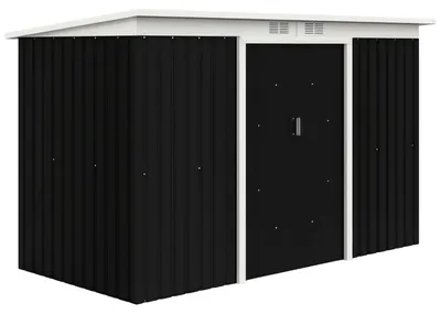 Image de Grand abri de jardin - Abri pour outils en acier galvanisé - 3,6 m² - 280x130x172 cm - étanche - avec kit de fondation