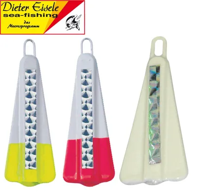 Produktbild von Dieter Eisele Heringsblei mit Reflexfolie - Meeresblei für Heringe, Gewicht:30g, Farbe:weiß/gelb