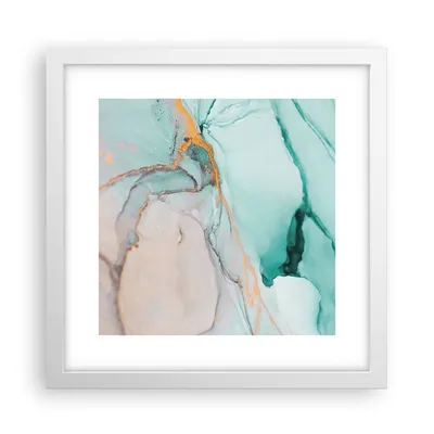 Produktbild von Gerahmtes Poster - Weißer Rahmen - Marmor Abstraktion Türkis - 30x30 cm - Wand Bild - Wanddeko - Wandbilder - Kunstposter - Wandposter - Bilderrahmen - Bilder - Kunstdruck - P2WAC30x30-4451