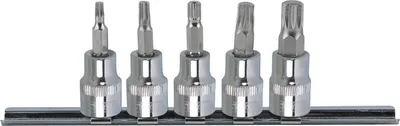 Imagen del producto de KS Tools 918.3773, juego de llaves de vaso, 3/8", 5 piezas, acero cromo-vanadio, según las normas DIN 3120 e ISO 1174, 150 g