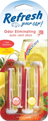 Zdjęcie produktu dla Patyczki do wentylatorów samochodowych Refresh Your Car - Fresh Strawberry & Cool Lemonade (4 sztuki)