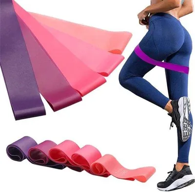 Zdjęcie produktu dla Taśmy fitness z lateksu z 5 poziomami oporu, idealne do jogi i treningu, w zestawie z torbą