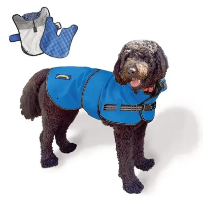 Wasserdichte Hundejacke mit Harnasschlitz, abnehmbares Futter, reflektierend, L