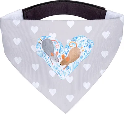 Produktbild von Mr. & Mrs. Panda Dreieckstuch Mäuse Herz - Grau Pastell - Geschenk, Hochzeit, Freundin, Liebe, Bandana, Hunde-Bandana, Halstuch für Hund, Verheiratet, Hunde, Immer