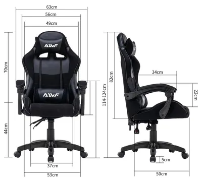 Obrázek produktu pro Ergonomická herní židle s nastavitelnou opěradlem a sedákem z paměťové pěny