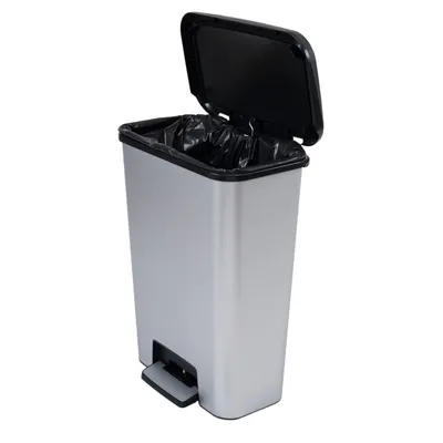 Image de Poubelle à Pédale 50 L 49.6 X 29.4 X H62 Cm Gris - Compatta - Curver