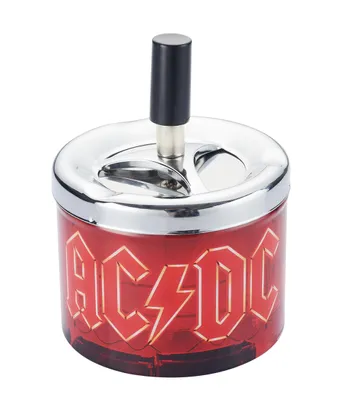 Produktbild von DREHASCHENBECHER AC/DC Ø9,5cm aus Metall Aschenbecher Windaschenbecher Druckaschenbecher Windaschenbecher Ascher 650 (Rot)