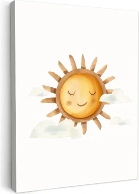 Produktbild von Wanddeko 60x80 cm - Kinder - Sonne, Deko, Deko Wohnzimmer, Bilder, Wanddeko