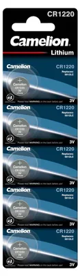 Produktbild von Camelion CR1220-BP5, Einwegbatterie, CR1220, Lithium, 3 V, 5 Stück(e), 38 mAh