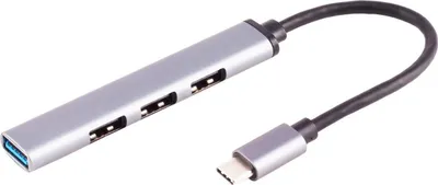 Produktbild von S/CONN maximum connectivity 13-50002, USB Typ-C, USB 2.0 Type-A, USB 3.2 Gen 1 (3.1 Gen 1) Type-A, 5000 Mbit/s, Grau, Aluminium, Rundkabel